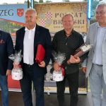 Inicjatorzy imprezy Janusz Żebrowski i Jan Śliwiński oraz Starosta Maciej Stefański i Burmistrz Jerzy Wrębiak
