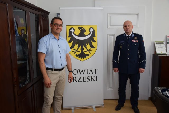 Komendant wojewódzki policji z wizytą u starosty
